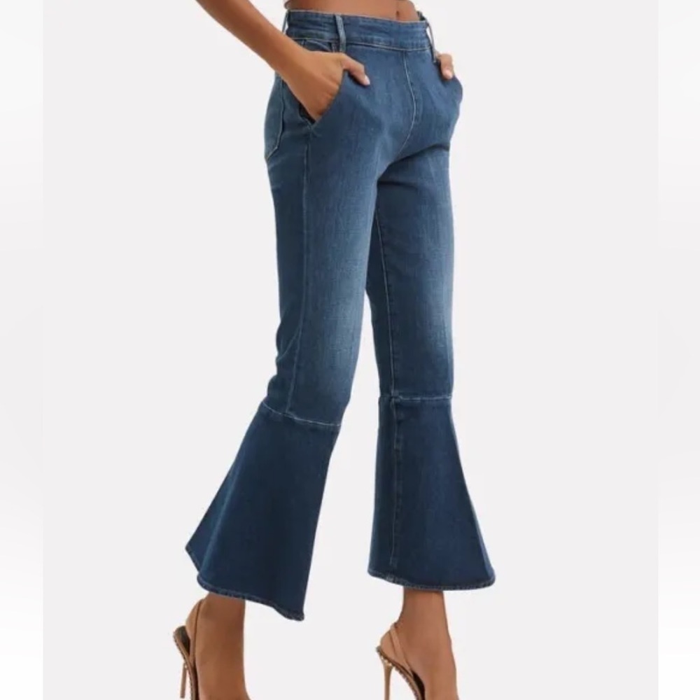 FRAME Flounce Side Zip Flare Jeans Delavan Wash - Picture 3 of 13